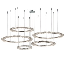 Подвесная люстра Newport Горизонтальная композиция 8240 из пяти плоских колец хром №57_NP
