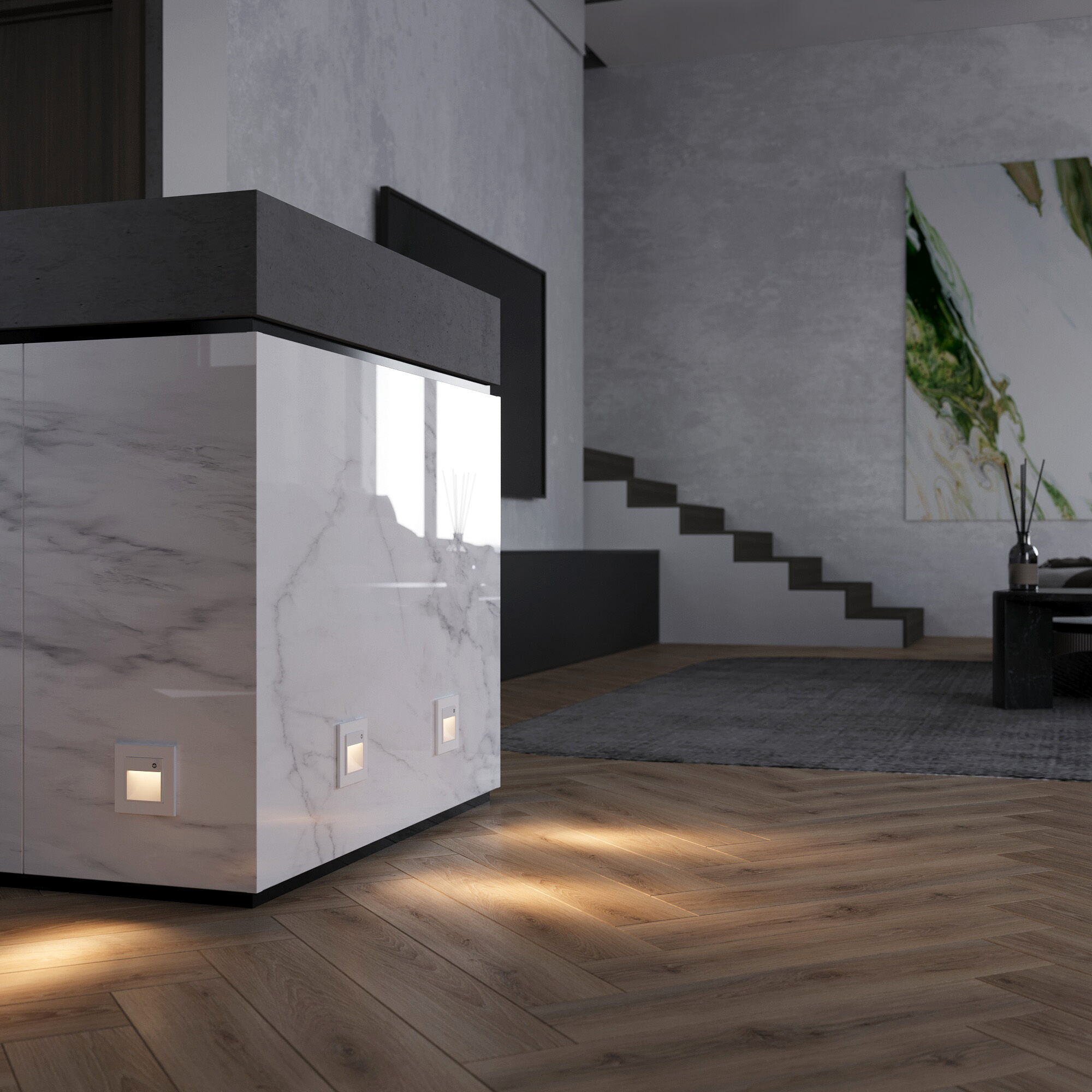 Встраиваемая LED подсветка три режима с датчиком движения (белый) Werkel a062470_WR