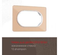 Рамка из закаленного стекла для двойной розетки Arte Milano 502.13-double.shampan