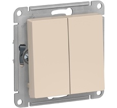 Выключатель встраиваемый двухклавишный (бежевый) Systeme Electric ATN000265