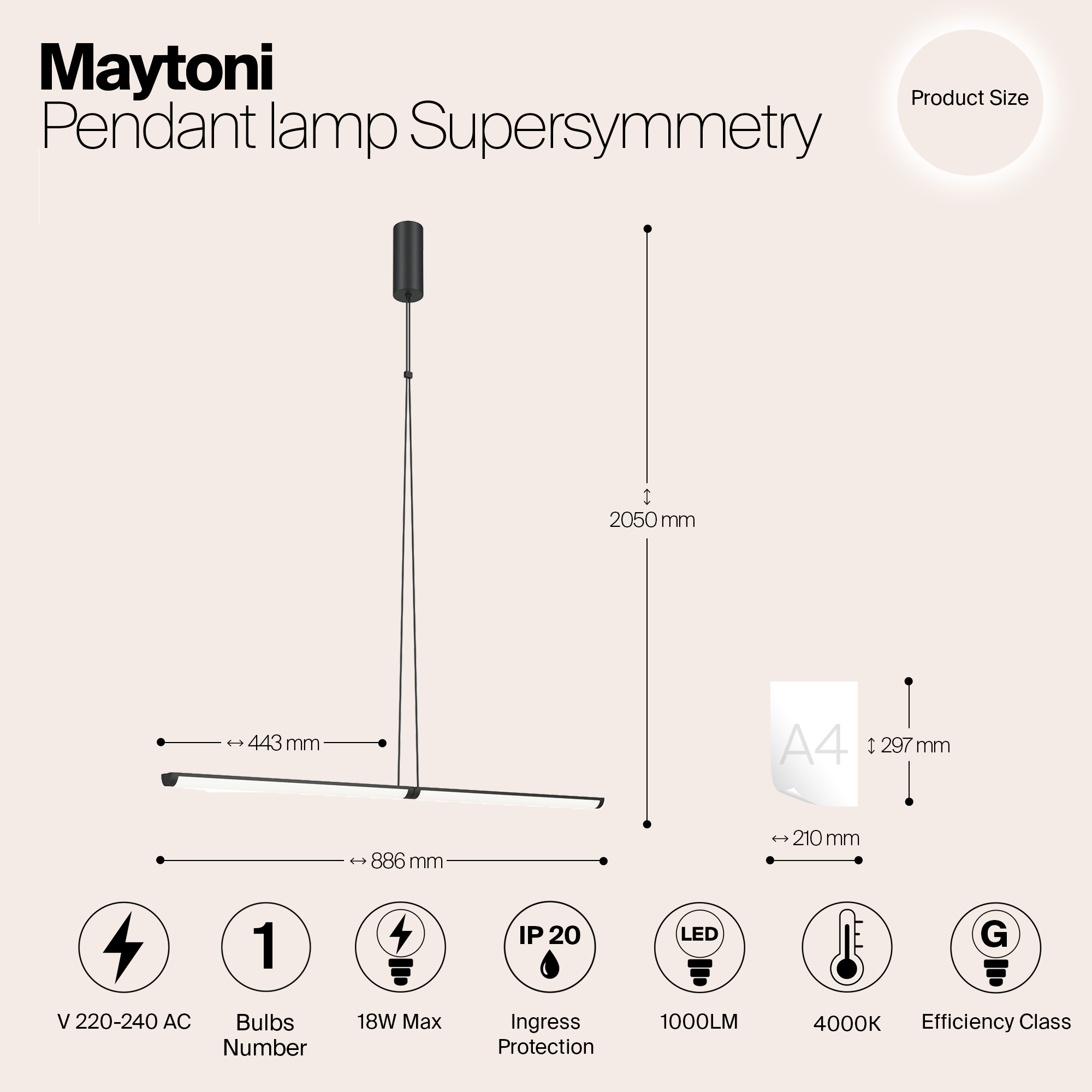 Подвесной светильник Maytoni Supersymmetry P096PL-L11BK1_MY