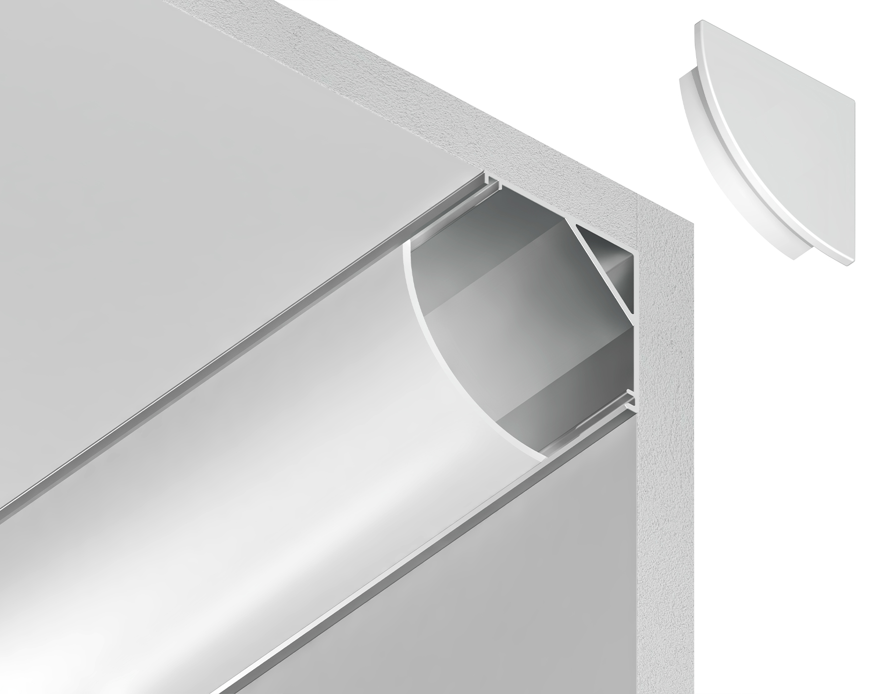 Алюминиевый профиль угловой круглый для ленты до 9,78мм Ambrella Light ILLUMINATION GP2100AL_AMB