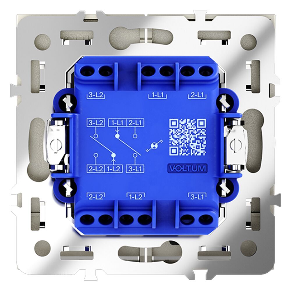 Проходной переключатель встраиваемый VOLTUM S70 двухклавишный с подсветкой 10А VLS020405