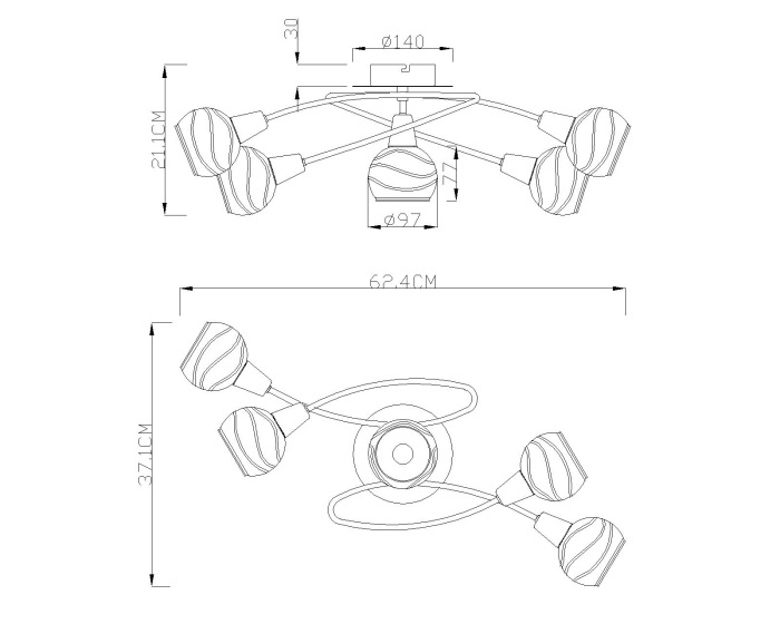 Потолочная люстра Globo Elliot 54341-5O_GL