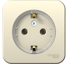 Розетка накладная с заземлением (молочный) Systeme Electric BLNRA110112