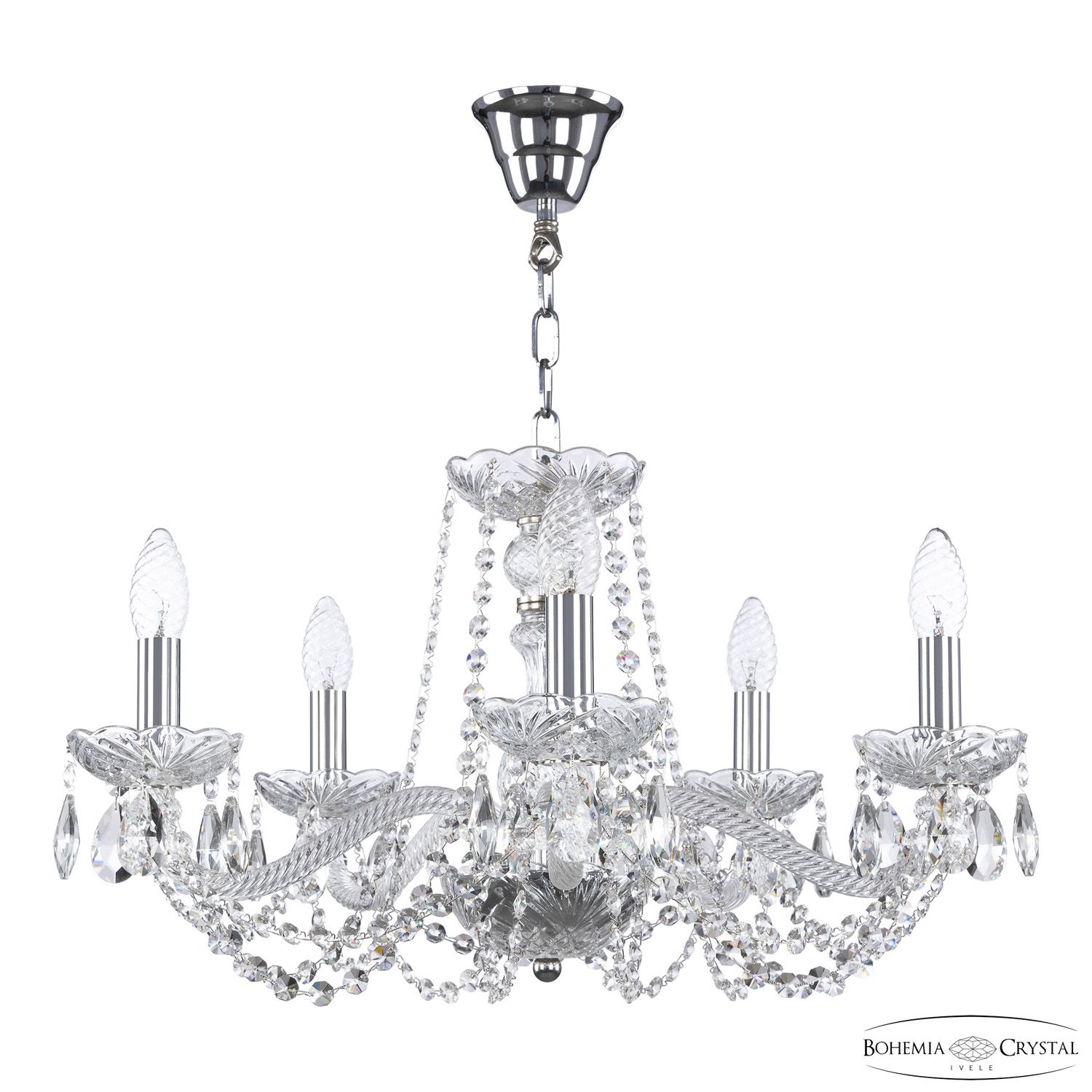 Хрустальная люстра Bohemia Ivele Crystal 119/5/200 Ni_BI