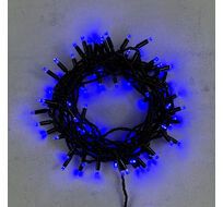 Гирлянда Нить с Колпачком 10м Синяя 24В, 100 LED, Провод Черный ПВХ, IP65 05-273_BL