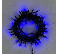 Гирлянда Нить с Колпачком 10м Синяя 24В, 100 LED, Провод Черный ПВХ, IP65 PST100CAP-11-1B