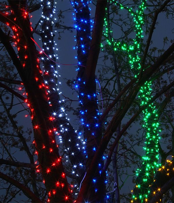 

Комплект 5 Белых Нитей по 20м с Мерцанием, 1000 LED, Провод Черный ПВХ, IP54 03-090, 03-090