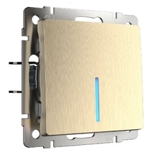 Выключатель одноклавишный проходной с подсветкой Werkel WL10-SW-1G-2W-LED a051412_WR