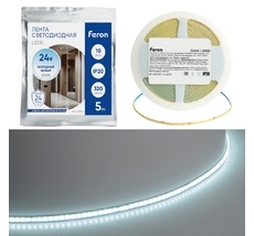 Светодиодная лента COB 320SMD(2110) 10Вт/м 24V 6500K IP20 Feron 51846_FR