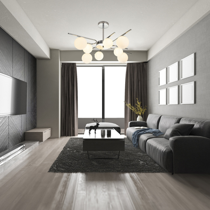 Потолочная люстра на штанге 642/8P G9*40W Escada 642/8P Silver_ESC