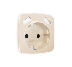 Лицевая панель для электрической розетки с заземлением со шторками 2USB A+A QUANT Ambrella Volt OMEGA OP3090_AMB
