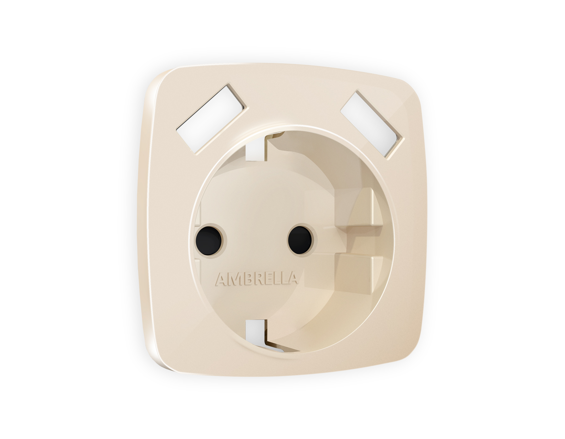 Лицевая панель для электрической розетки с заземлением со шторками 2USB A+A QUANT Ambrella Volt OMEGA OP3090_AMB
