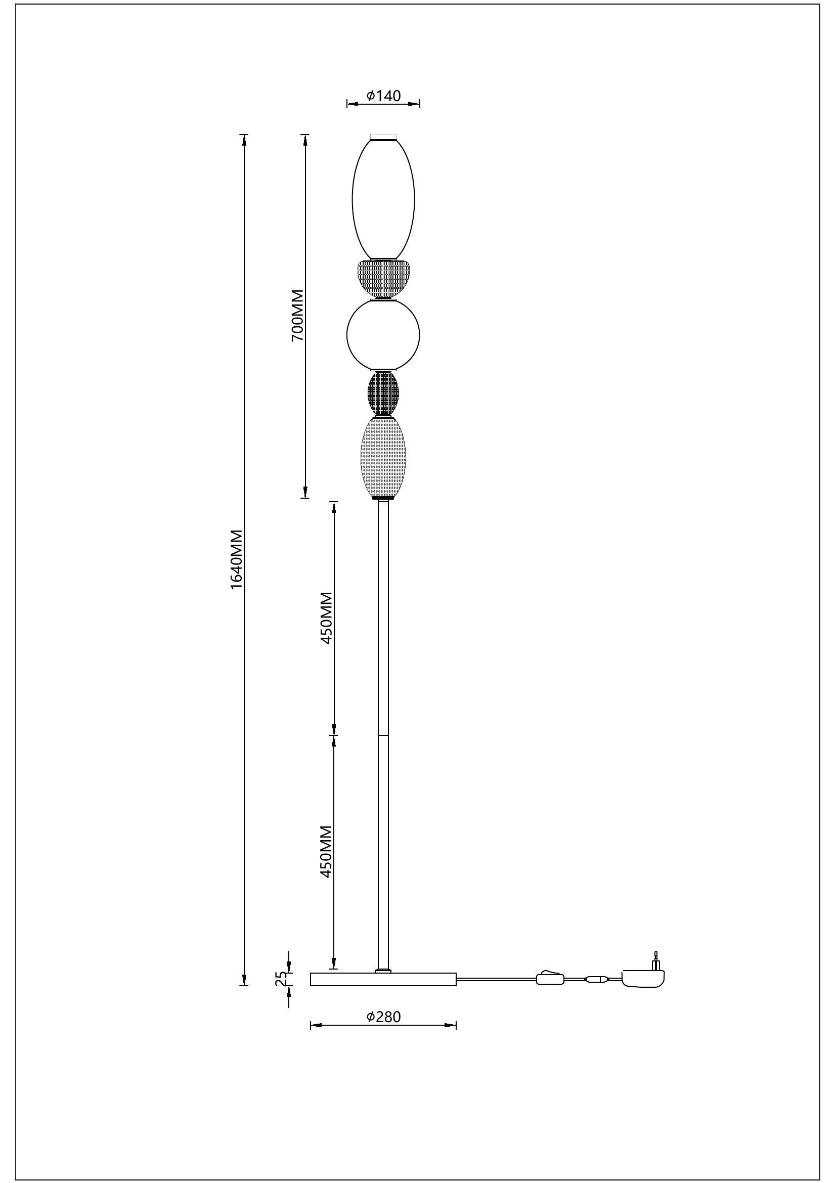 Торшер Divinare AMBRA 5016/17 PN-20_DI