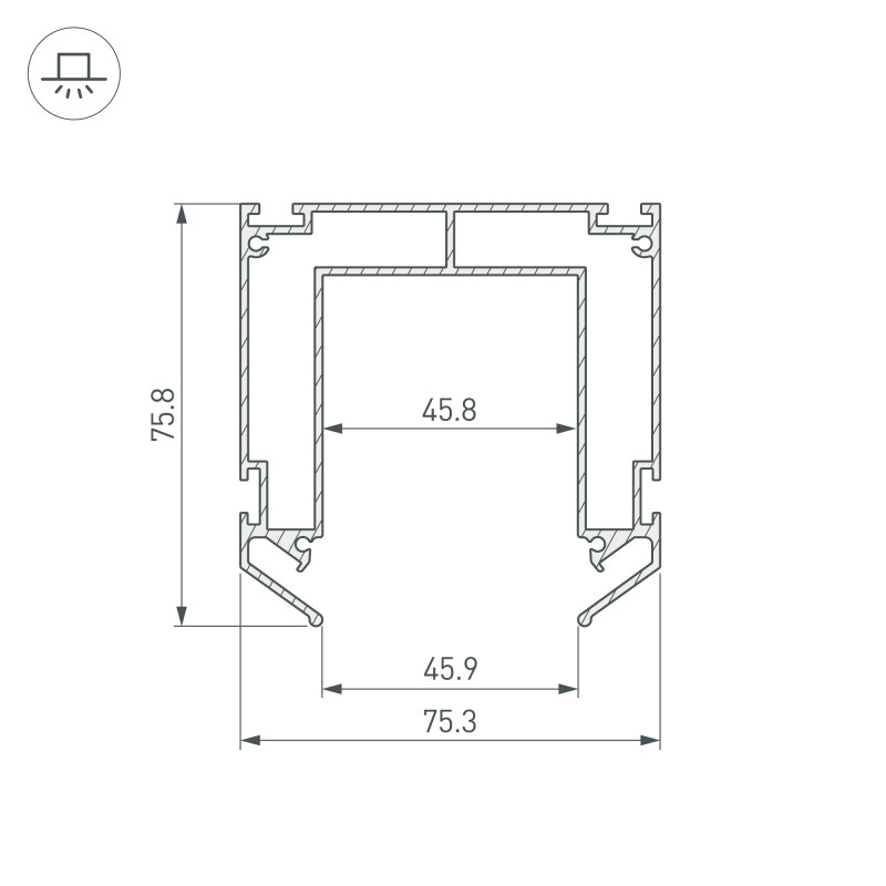 Профиль для шинопроводов Arlight MAG-STRETCH-45 032752(2)_ARL
