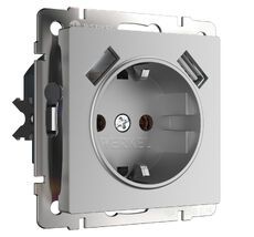 Розетка с заземлением, шторками и USB Werkel a050886_WR
