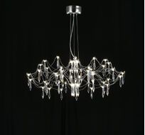 Подвесная люстра светодиодная с пультом и хрустальными подвесками Asfour MyFar MR2660-60P-76AP
