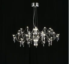 Подвесная люстра светодиодная с пультом и хрустальными подвесками Asfour MyFar MR2660-60P-76AP