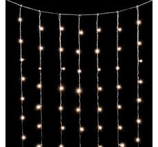 Гирлянда Занавес с Колпачком 2 x 2 м Тепло-Белый с Мерцанием Белого Диода 220В, 400 LED, Провод Прозрачный ПВХ, IP65 LTC PCL402BLWCAP-10-2WW