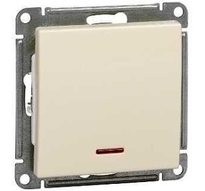 Выключатель встраиваемый одноклавишный с подсветкой (слоновая кость) Systeme Electric VS110-153-2-86