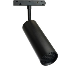 Трековый светодиодный светильник низковольтный 12W 48V черный с антибликовой решеткой Feron 48920_FR