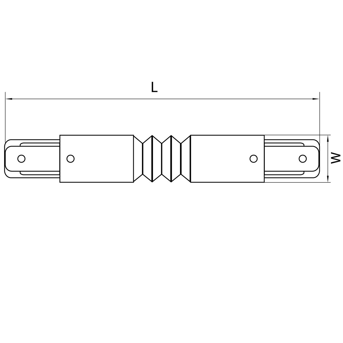 Соединитель трековый однофазный BARRA регулируемый гибкий 502156_LS