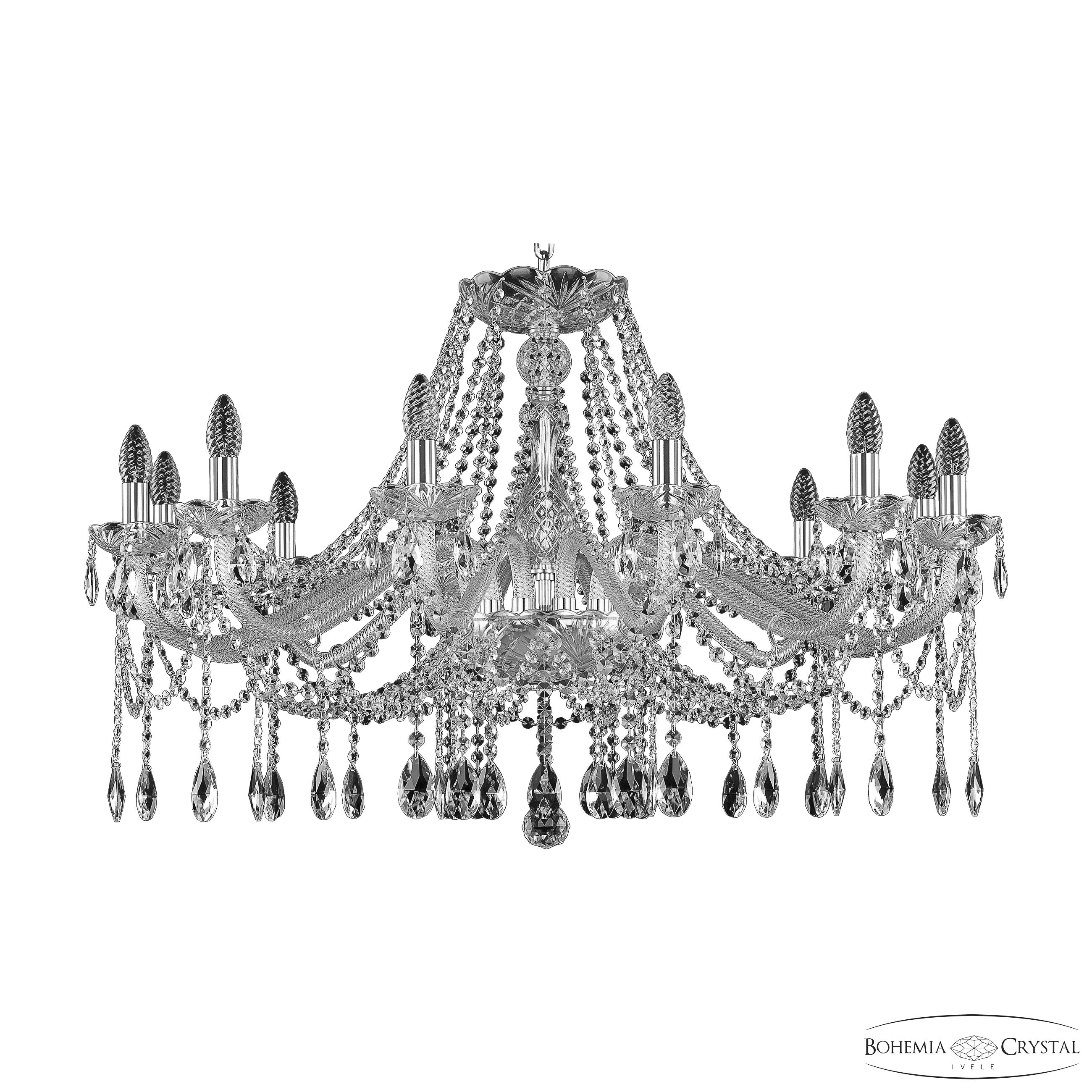 Хрустальная люстра Bohemia Ivele Crystal 107/12/360 Ni_BI