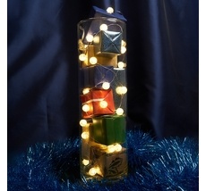 Светодиодная гирлянда линейная Лед шарики статичная 3м + 0.3м 2700K с питанием от батареек Feron 48611_FR