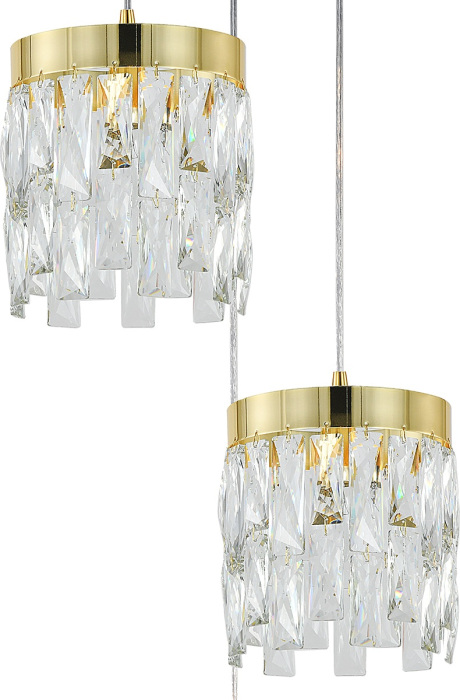 Подвесной хрустальный светильник каскадный (12029/3P Gold) Indigo V000495