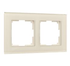 Рамка на 2 поста (молочный, стекло) Favorit a058814_WR