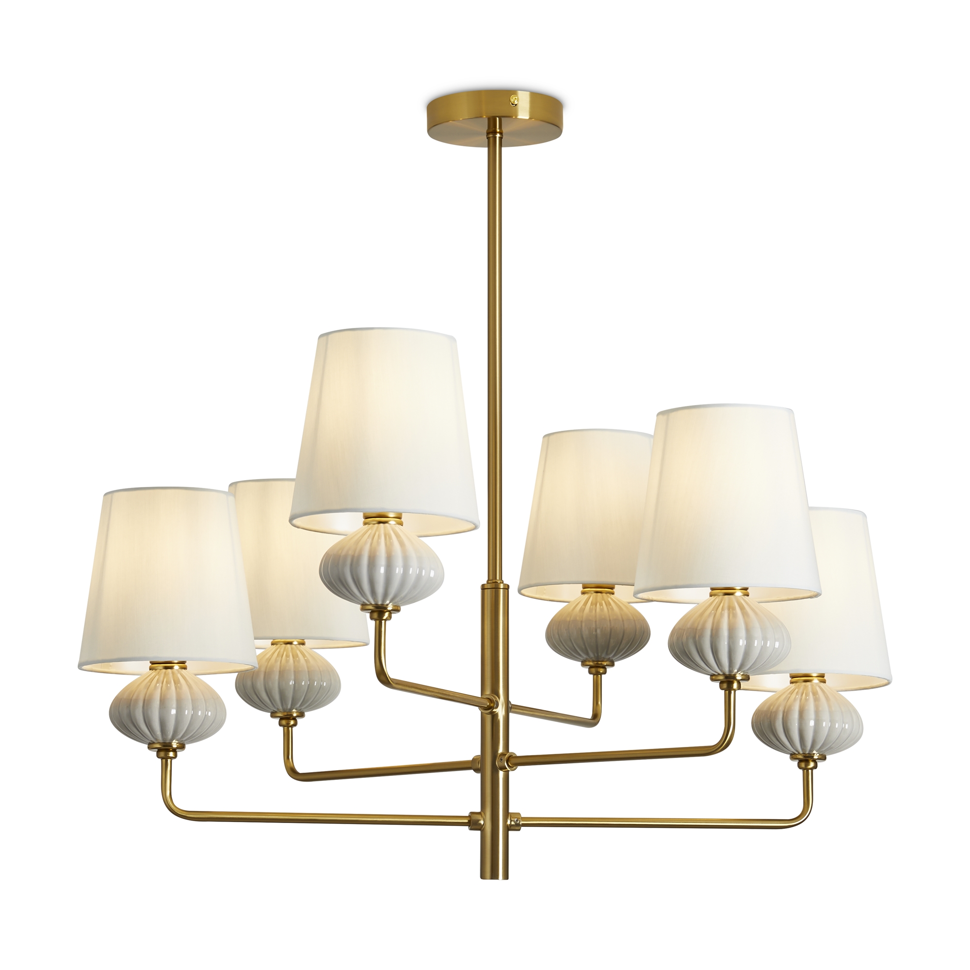 Подвесная люстра на штанге Freya Ceramics FR2029PL-06BS_MY