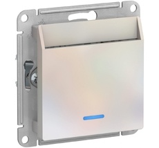 Карточный выключатель одноклавишный с подсветкой встраиваемый (жемчужный) Systeme Electric ATN000467