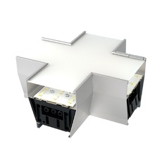 Светильник коннектор 6W 660Lm 3000К-4000К-6400K X-образный с ручным переключением режимов серебро возмож. соедин. в линию Feron 51874_FR