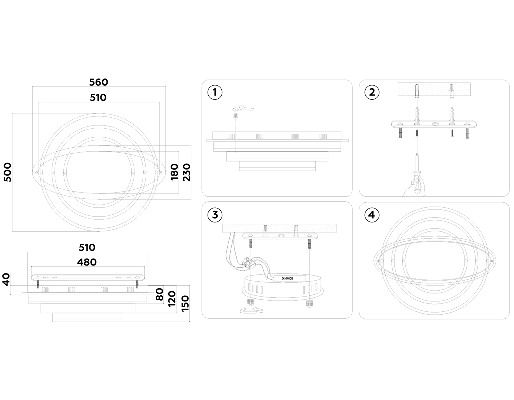 Потолочная люстра Ambrella Light FA ACRYLICA Disk FA8524_AMB