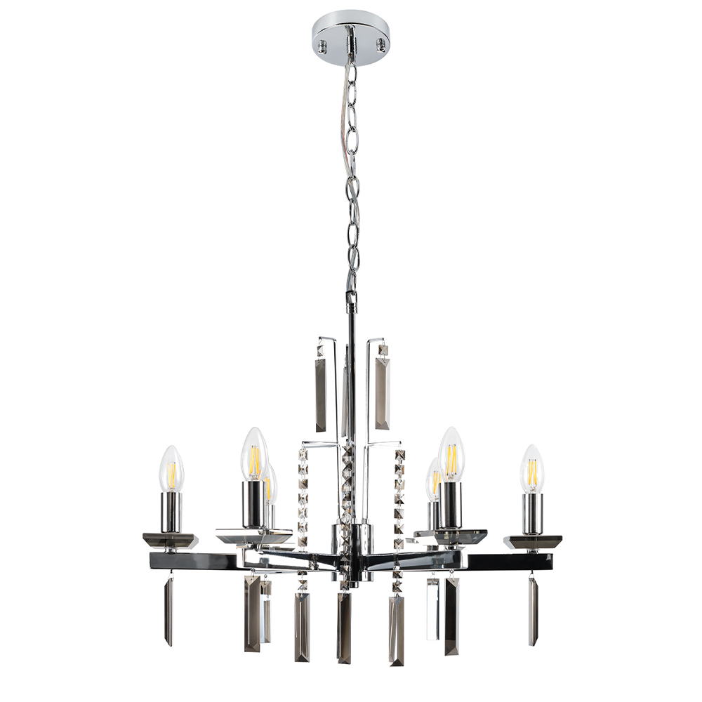 Подвесная люстра Crystallux MARRON MARRON SP6 CHROME_CR