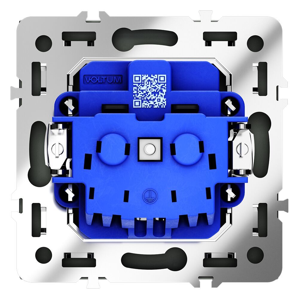 Розетка встраиваемая VOLTUM S70 с заземлением и защитными шторками, 16А VLS040207