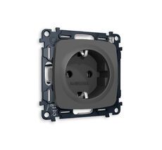 Розетка Ambrella Volt OMEGA мягкое касание с заземлением на винтовых зажимах 2P+E 16A-250V QUANT MO906010_AMB