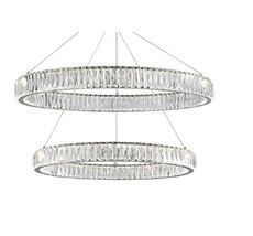 Подвесная люстра Newport Вертикальная композиция 8240 из двух колец хром №14_NP