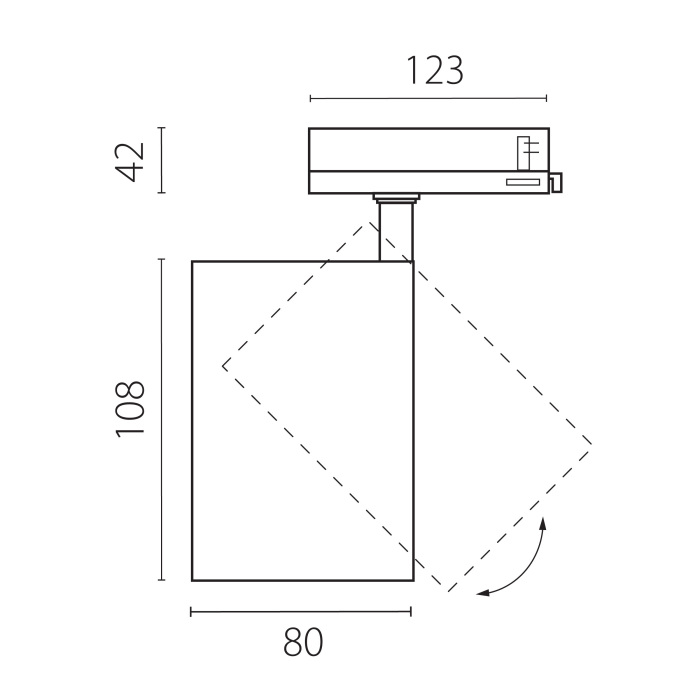 Трековый светильник с адаптером Lightstrar Alta Base A5347QT_LS