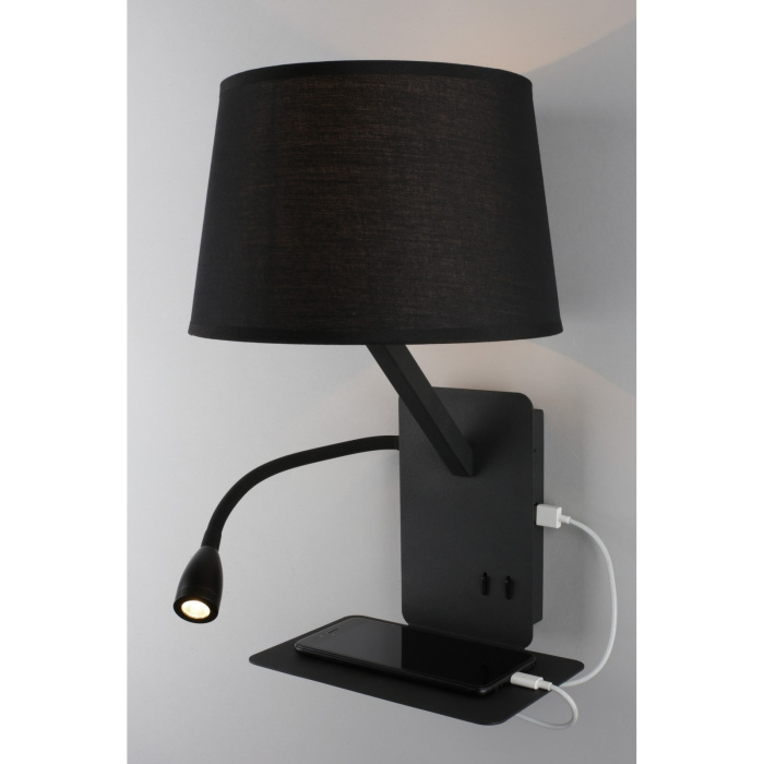 Бра на гибкой ножке для чтения с полкой Omnilux OML-62811-02