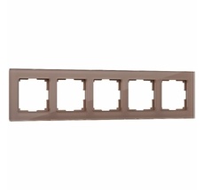 Рамка на 5 постов (латте, стекло) Favorit a058822_WR