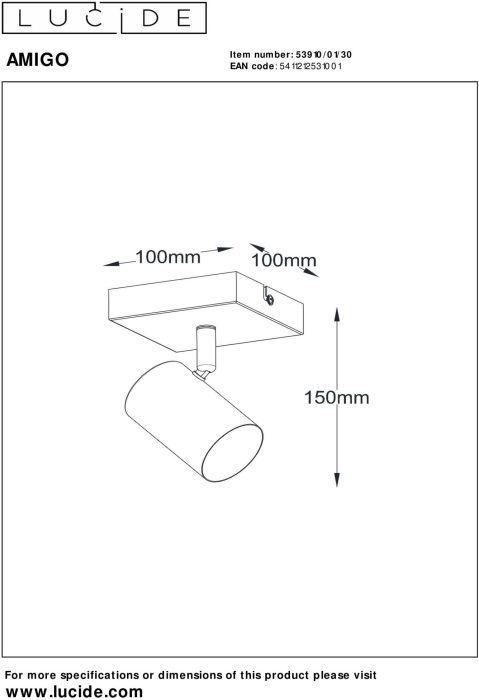 Спот Lucide AMIGO 53910/01/30