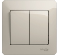 Выключатель встраиваемый двухклавишный (молочный) Systeme Electric GSL000952