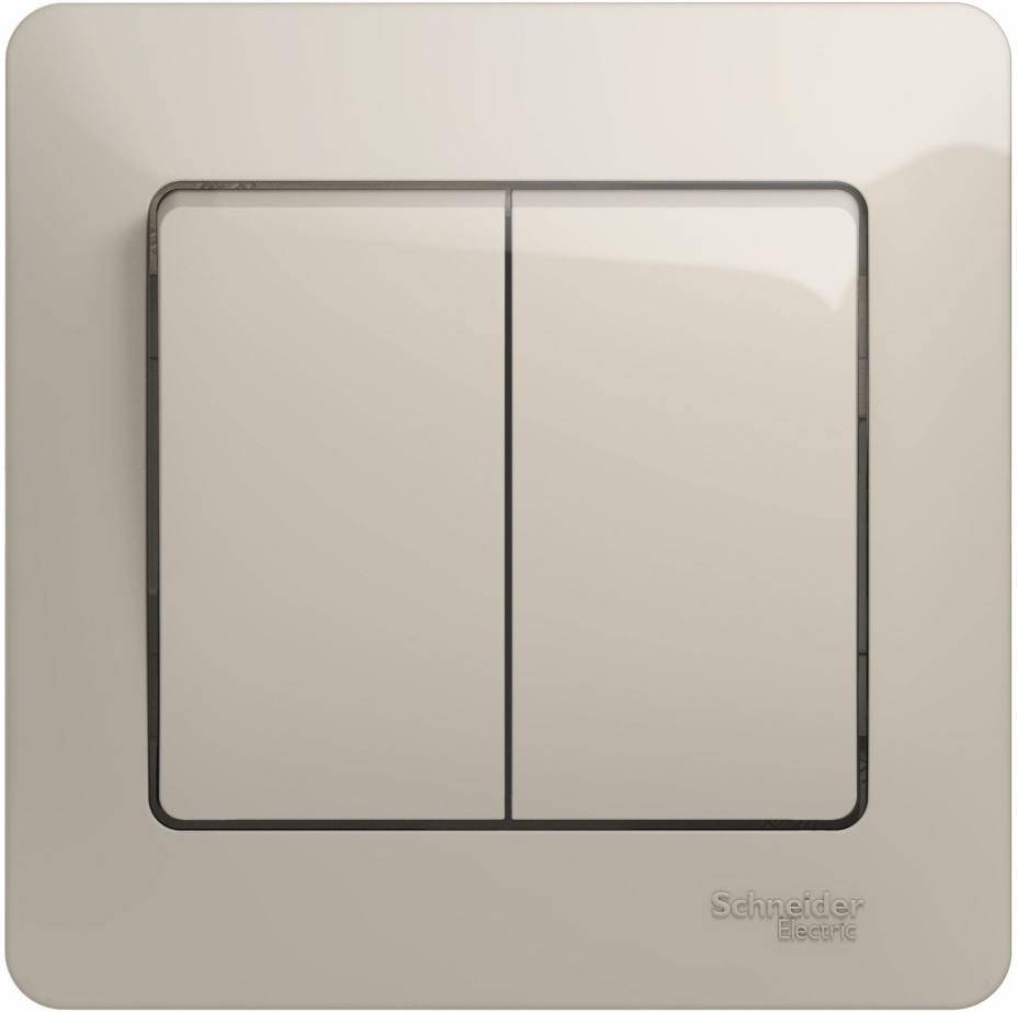 Выключатель встраиваемый двухклавишный (молочный) Systeme Electric GSL000952