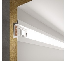 Встраиваемый алюминиевый профиль белый/белый для светодиодной ленты LL-2-ALP007 a053624_ES