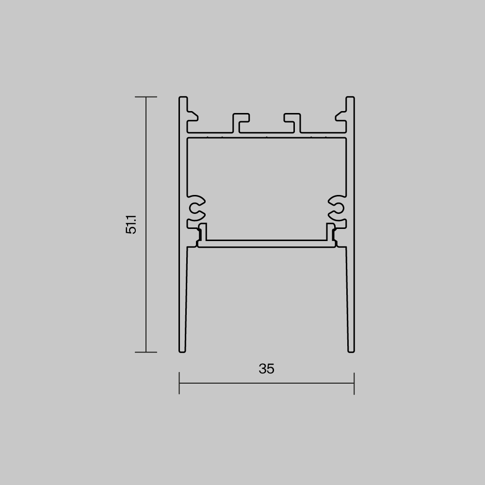 Алюминиевый профиль накладной-подвесной 35x51 (Черный, 2 м), ALM-3551-B-2M Maytoni 633011_MY