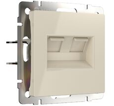Розетка двойная Ethernet RJ-45 Werkel WL03-RJ45+RJ45 -ivory a051489_WR