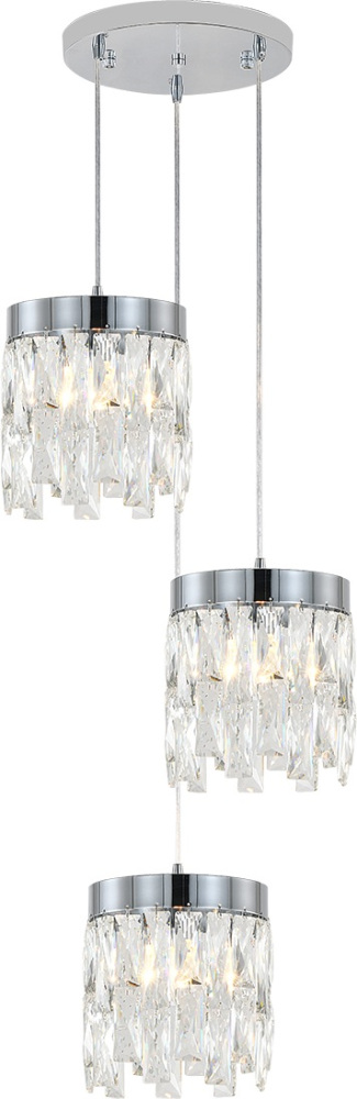 Подвесной хрустальный светильник каскадный (12029/3P Chrome) Indigo V000497