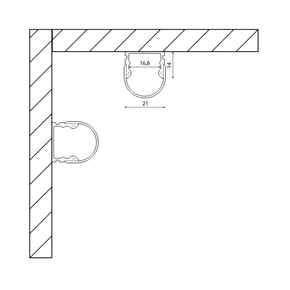 Накладной алюминиевый профиль SF-2121-RD 00-00000085_SW
